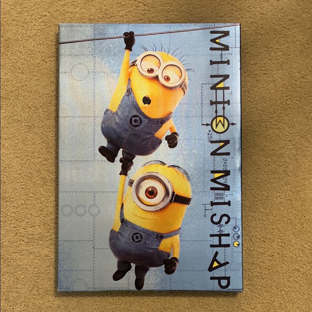 Minion Wall Art with Blue and Yellow Design